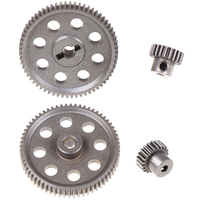 2pcs (21t+64t) 11184 Metal Different Main Gear 64T 11181 Motor Pinion Gears 21T Truck 1/10 RC Car Parts