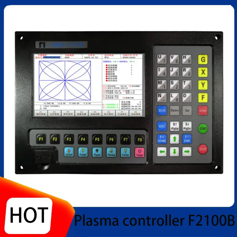 

F2100B 2-axis CNC controller supports G-code and FastCAM FreeNest for flame plasma cutting machines