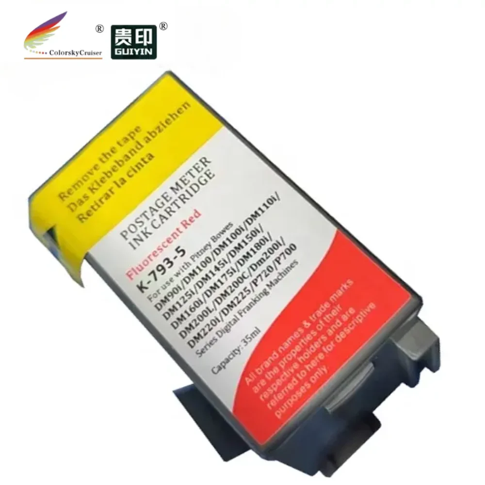 Franking Postage meter ink cartridge 793-5 for Pitney Bowes DM100 DM100i DM200L P700 DM110i DM160i DM220i Fluorescent Red 35ml