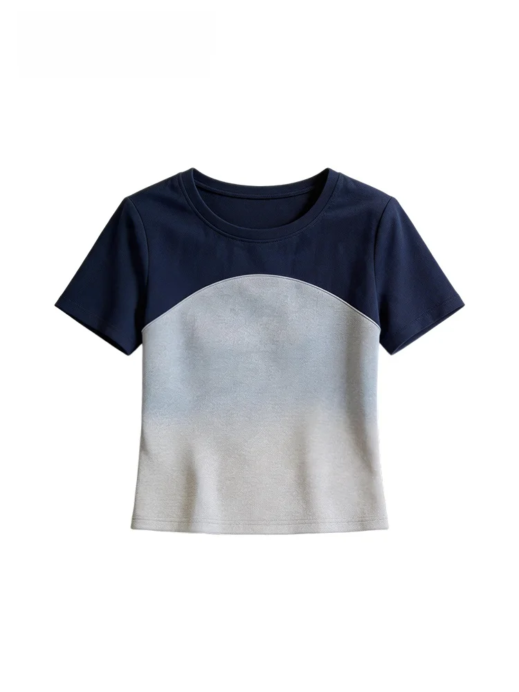 

Cara CLUB plus Size Short Sleeve T-Shirt Women's Summer New Style Casual Loose Shoulder Fashion Splicing Anti-Aging Top