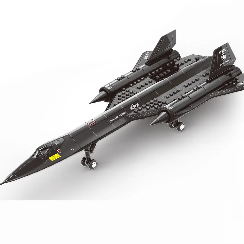 SR-71 Blackbird Air Force Military Army Weapon MOC Blocks Mini Action Figurine Bricks Model Building Kits Kids Education Toys