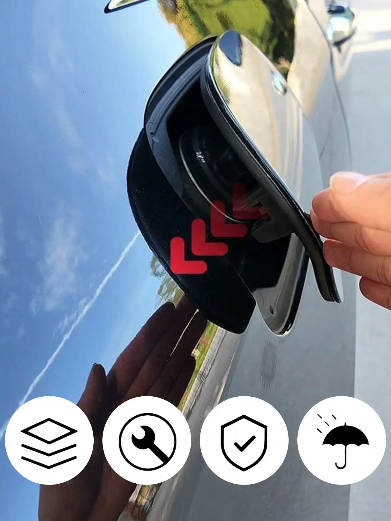 Universal D-Type Rubber Seal Gasket for Car Fuel Tank & Charging Port Cover, Self-Adhesive Waterproof Dustproof Seal Strip