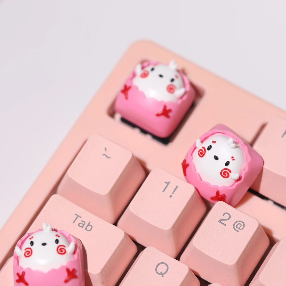 Handmade Resin keycaps For Cherry Mx Switch Gamer Mechanical Keyboard Keycaps Diy Artisan Esc Kawaii Cute Pink Chick Keycaps