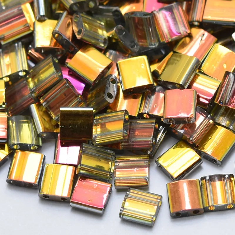 Japan MIYUKI Metallic Color TILA Beads 2-Holes Square Flat Glass Beads 5*5*1.9mm for DIY Bracelet Necklace Jewelry Making