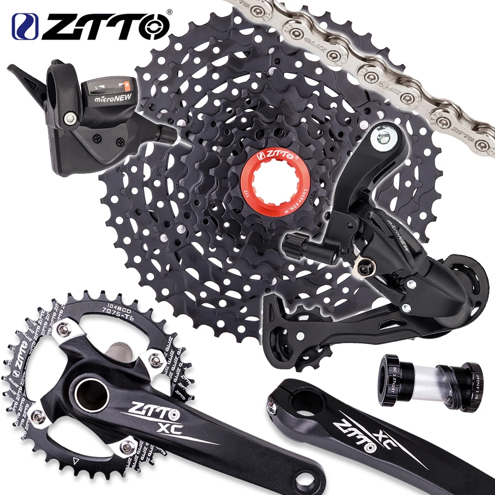 ZTTO MTB 9 Speed Bicycle Crank Cassette Shifter 9S Rear Derailleur