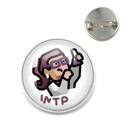 MBTI Personality Types 16 Psychology Badge Glass Lapel Pin Brooch Backpack Decoration Clothes Accessories Gift