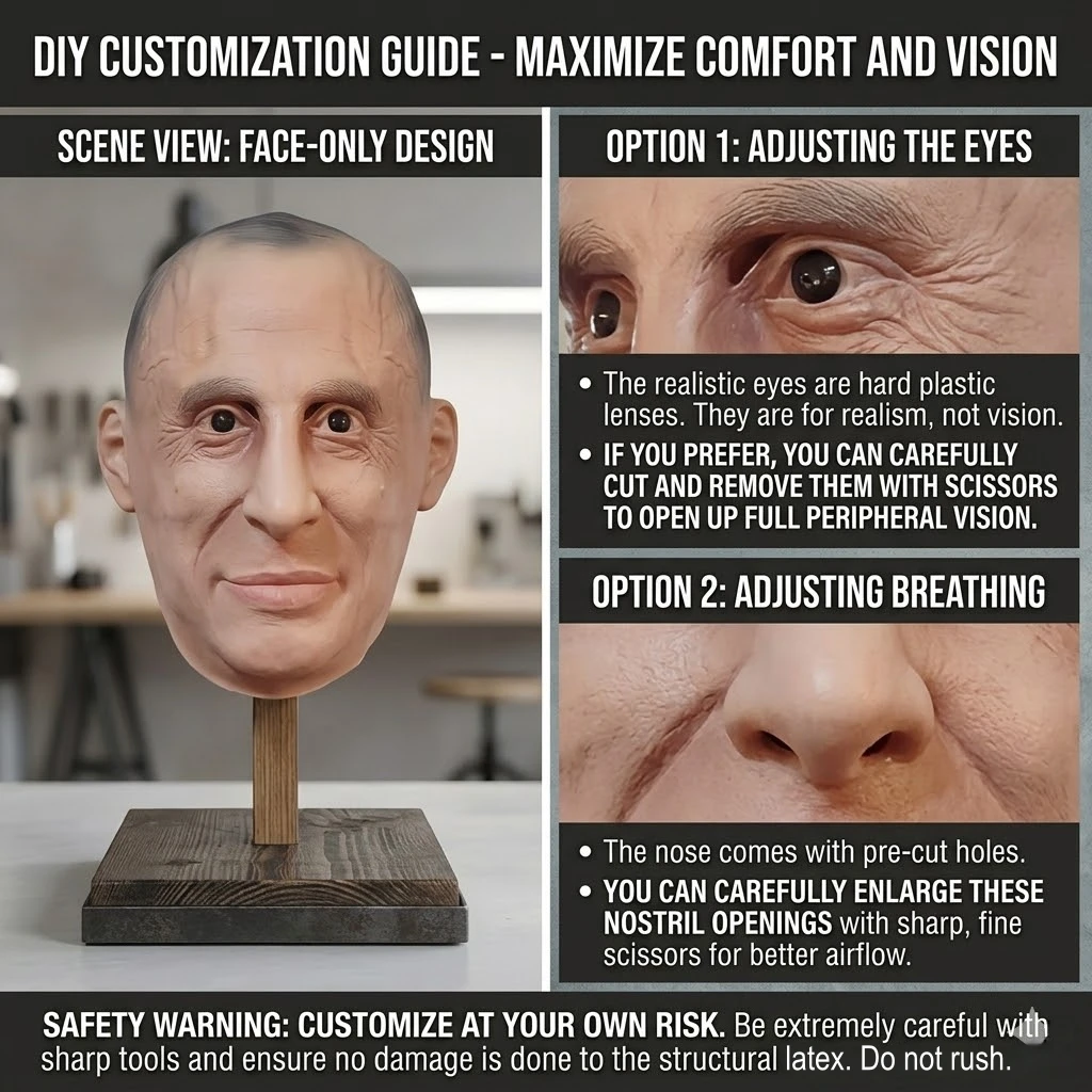 Putin Latex Mask Full Face Premium Quality Costume Prop For Figure Role Play Halloween Parties Drama Performances Head Cover view 3