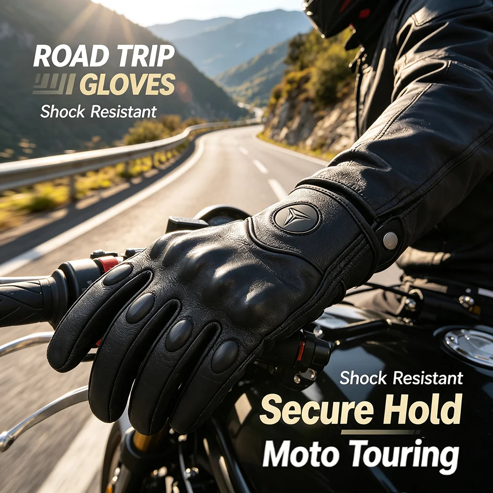 Summer Vintage ATV Motorcycle Gloves Equipments Man Woman Goatskin Leather Anti-Slip Breathable for Motocross Cycling Work Glove