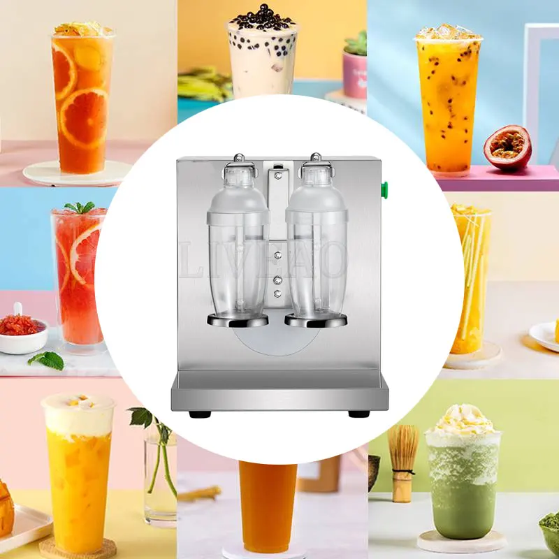 Stainless Steel Double Cups Bubble Tea Shaker Intelligent Control Panel Pearl Milk Tea Mixer Shaking Machine