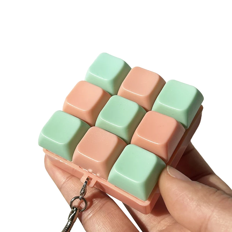 9 teclas teclado mecânico eixo testador diy botão fidget keycap fidget chaveiro teclado brinquedos dedo teclado bonés brinquedo
