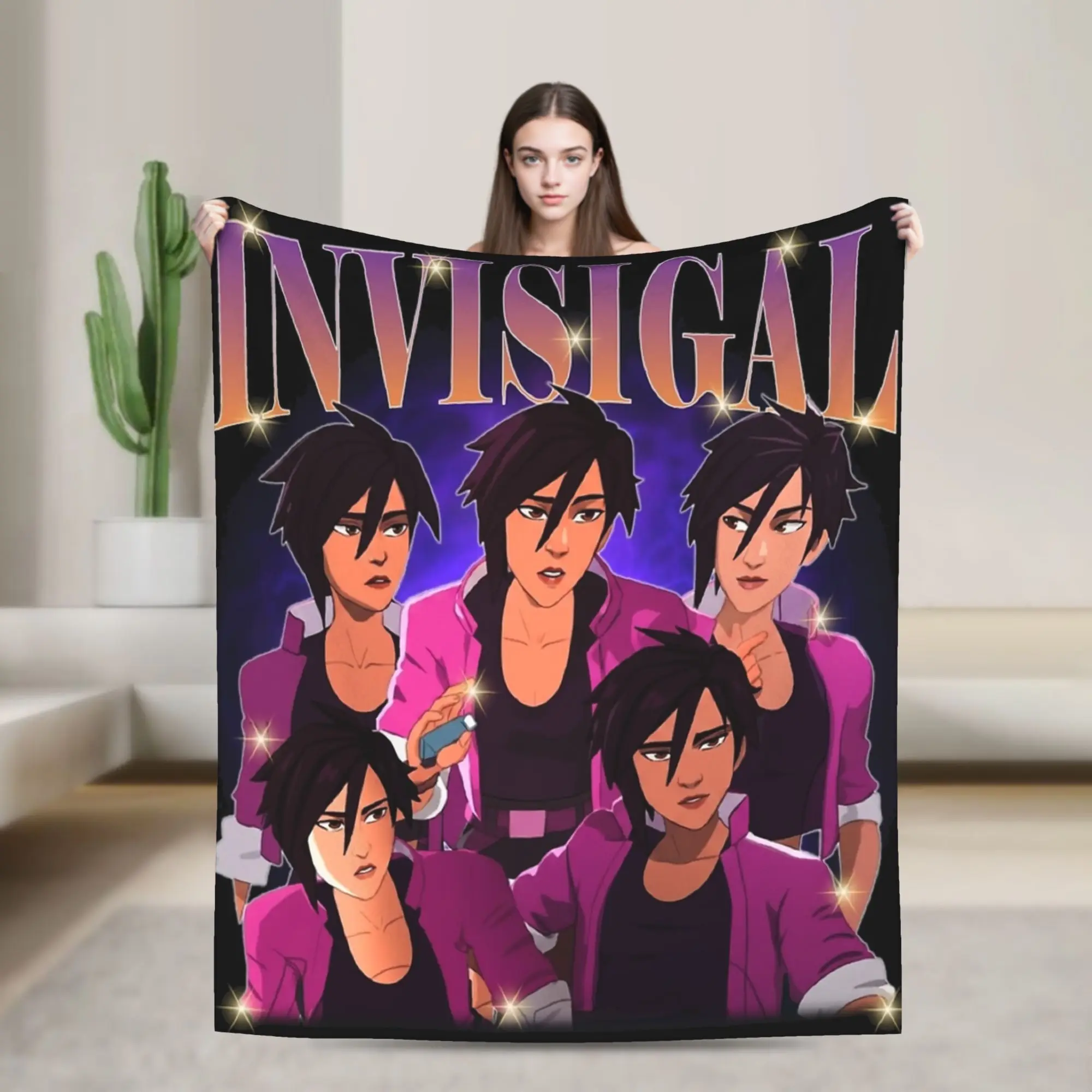 Super Soft Vintage Invisigal Dispatch Game bootleg 90s Blanket Premium Flannel Fleece Lightweight Bed Blanket Super Cozy Blanket