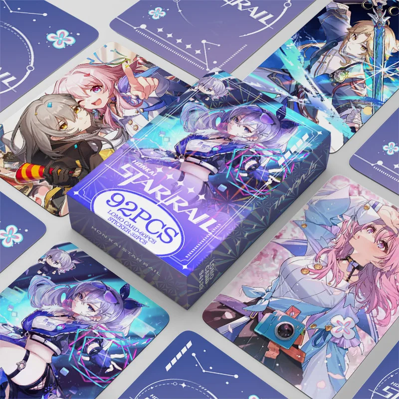 Juego de tarjetas fotográficas de Anime Honkai: Star Rail, pegatinas de tarjetas Lomo, Impresión de doble cara, tarjetas fotográficas de alta