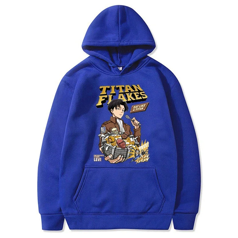 Mężczyźni kobiety Anime bluzy atak na tytana Levi Ackerman bluza Plus rozmiar Manga Streetwear Harajuku jesień sweter unisex