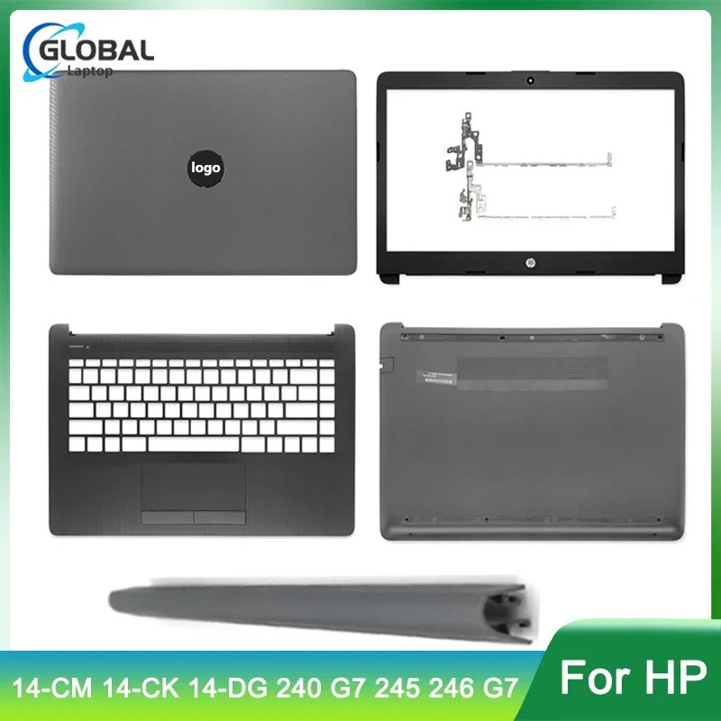 

New For HP 14-CK 14-CM 14-DG 14Q-CS 240 G7 245 246 G7 LCD Back Cover/Front Bezel/Hinges/Palmrest/Bottom Case Gray 14inch