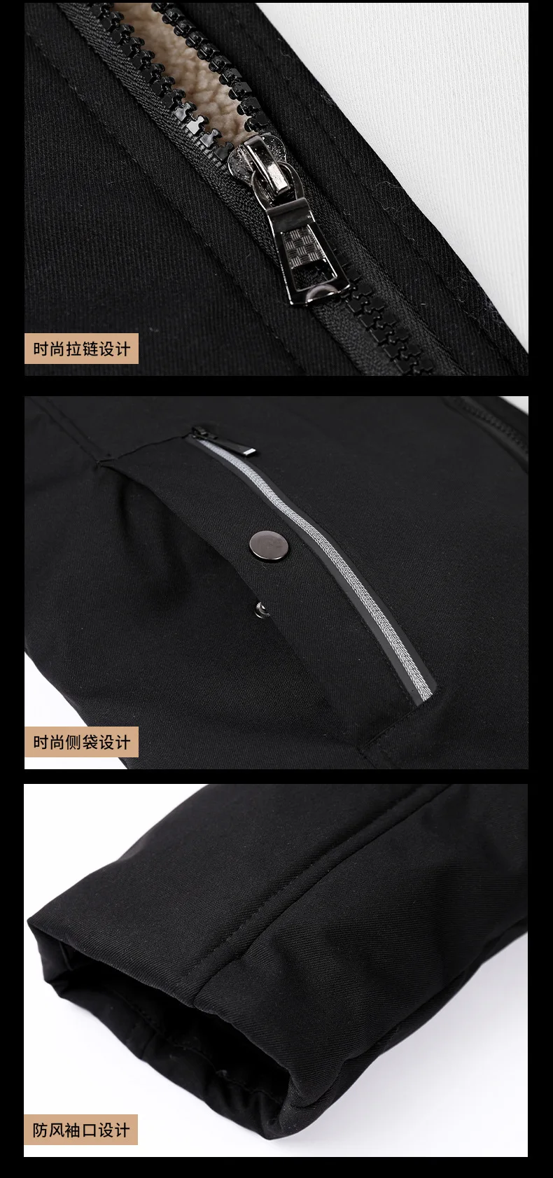 Windproof Warm Lamb Fleece Parkas Outerwear Mens Plus Size Cargo Cotton Jacket Windproof High Quality Hickened Padded Jacket