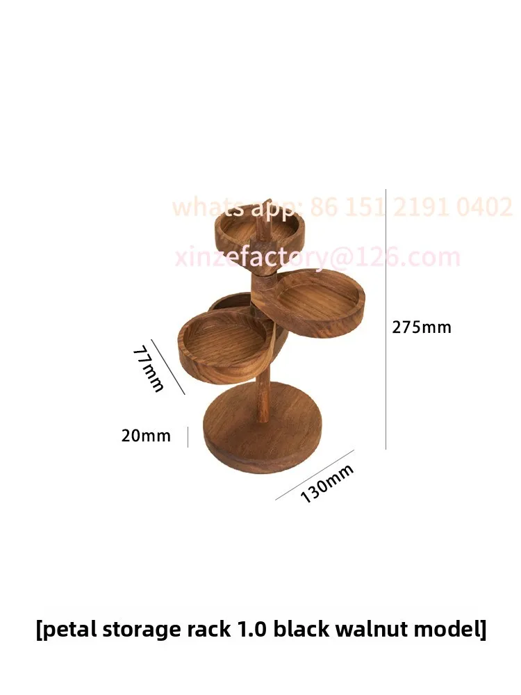 Customizable Black Walnut Wood Desktop Cute Creative Solid Wood Mini Necklace Ring Jewelry Small Storage