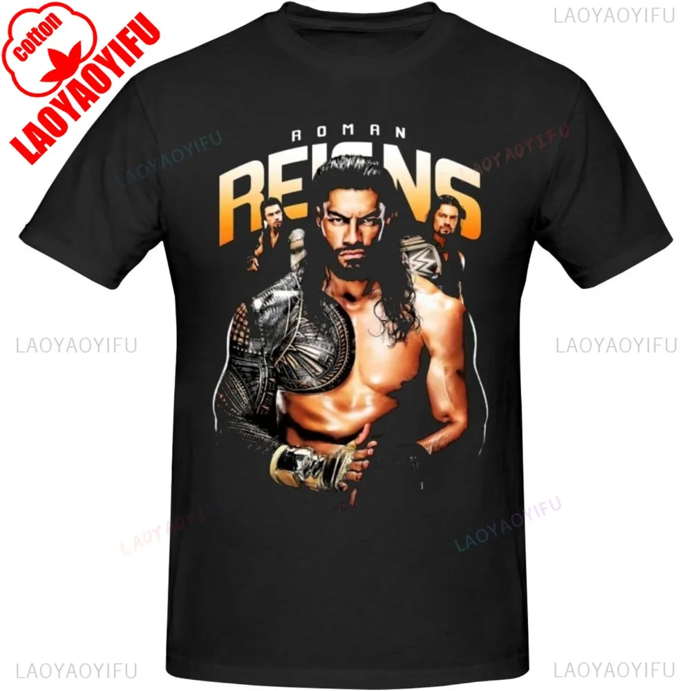 Roman Reigns Fashion Crewneck Cotton Short Sleeve for Men's T Shirt Casual Fashion Loose Harajuku Unisex Tshirt Hip Hop Y2k Tees