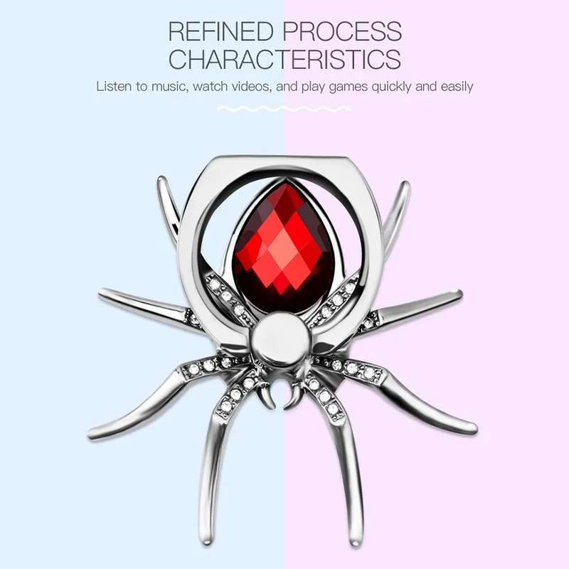 Mobile Spider Ring Phone Holder Luxury Diamond Cell Phone Finger Grip Holder for IPhone 360 Phone Expanding Stand Finger Holder
