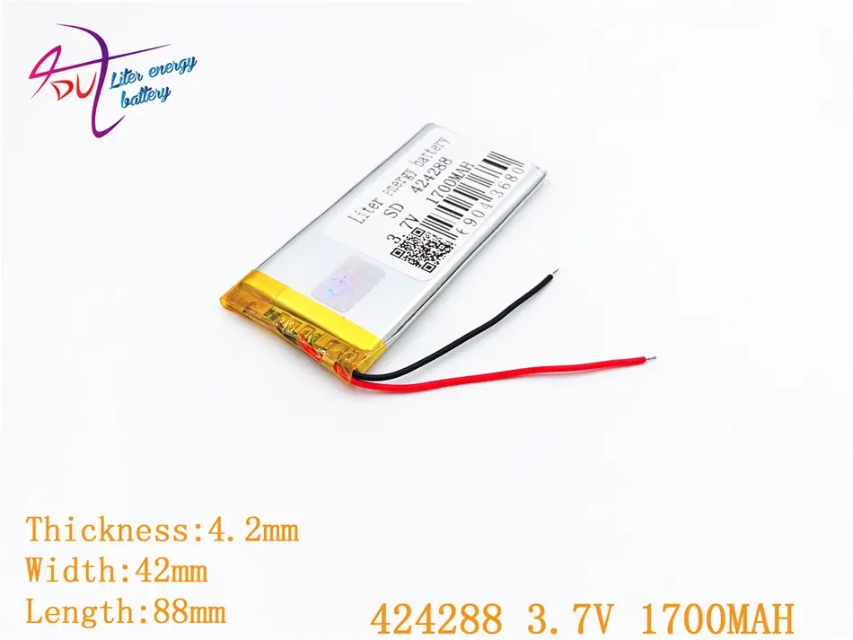 

Tablet PC battery capacity 424288 3.7V 1700MAH 404085 404090 Universal Li-ion battery for tablet pc