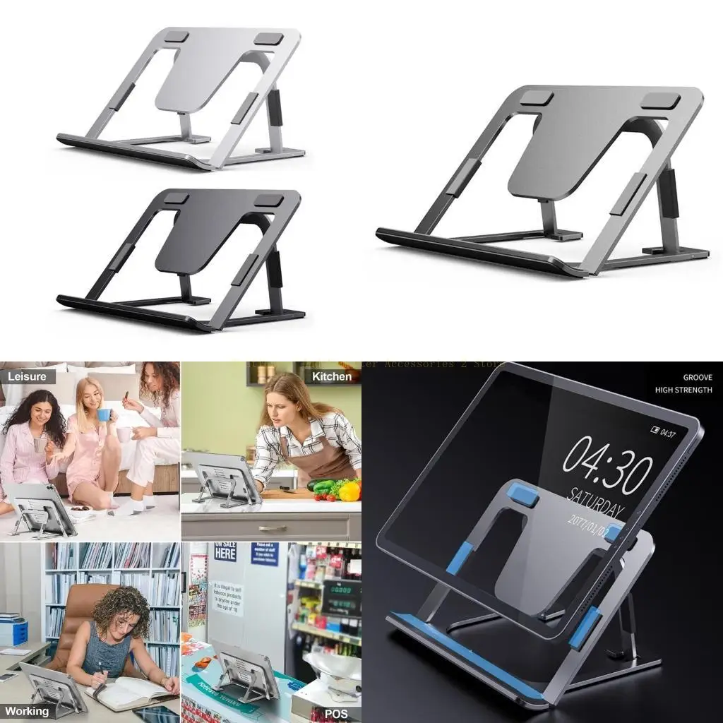 

Tablet Stand Portable Aluminum Alloy Laptop Holder Adjustable and Foldable Stands for Pad 7in-13inch