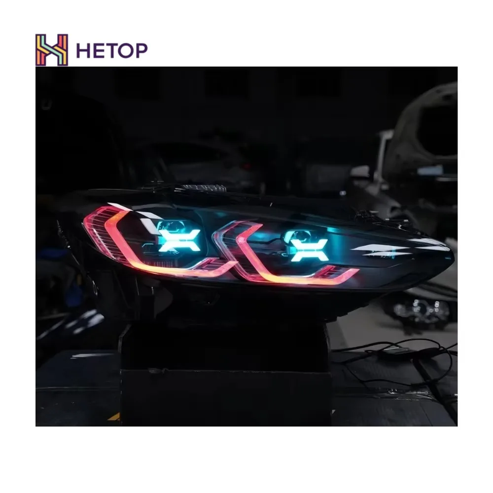 HETOP G22 Headlights 2018-2024 OSS RGB Module 4 Series Modified Ikon Style Front Lights Upgrade Laser Lens Style LED DRL for BMW