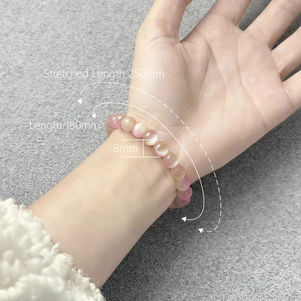 Women A Stone Bracelet Symbolizing Purity Beauty And Wealth Cat Eyes Stone Round Bead Bracelets Girl 8 mm Stretch Rope Bracelet