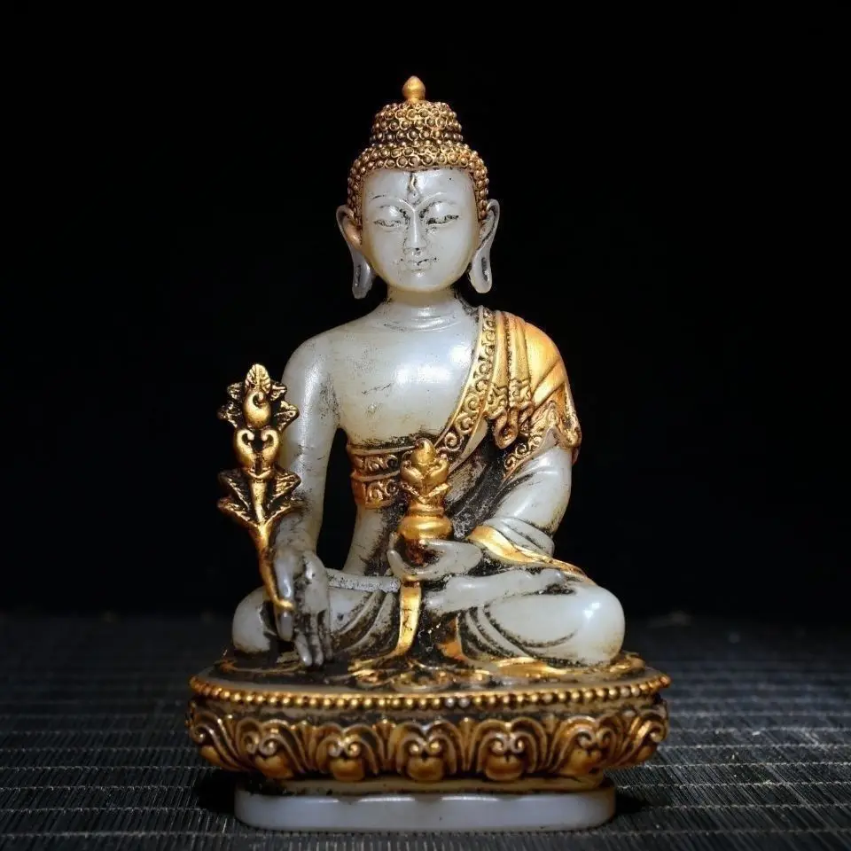 The size of the statue offered by the old glazed gilt pharmacist is 13 cm high and 8 cm wide, weighing 428 grams