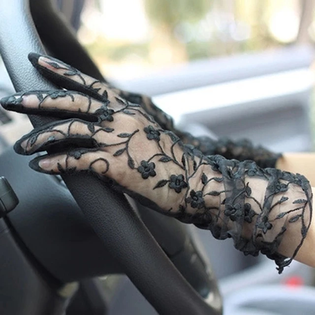 

Новые тонкие женские перчатки из кружева с оборками, дышащие, солнцезащитные, нескользящие, для вождения, высококачественные, элегантные, мягкие