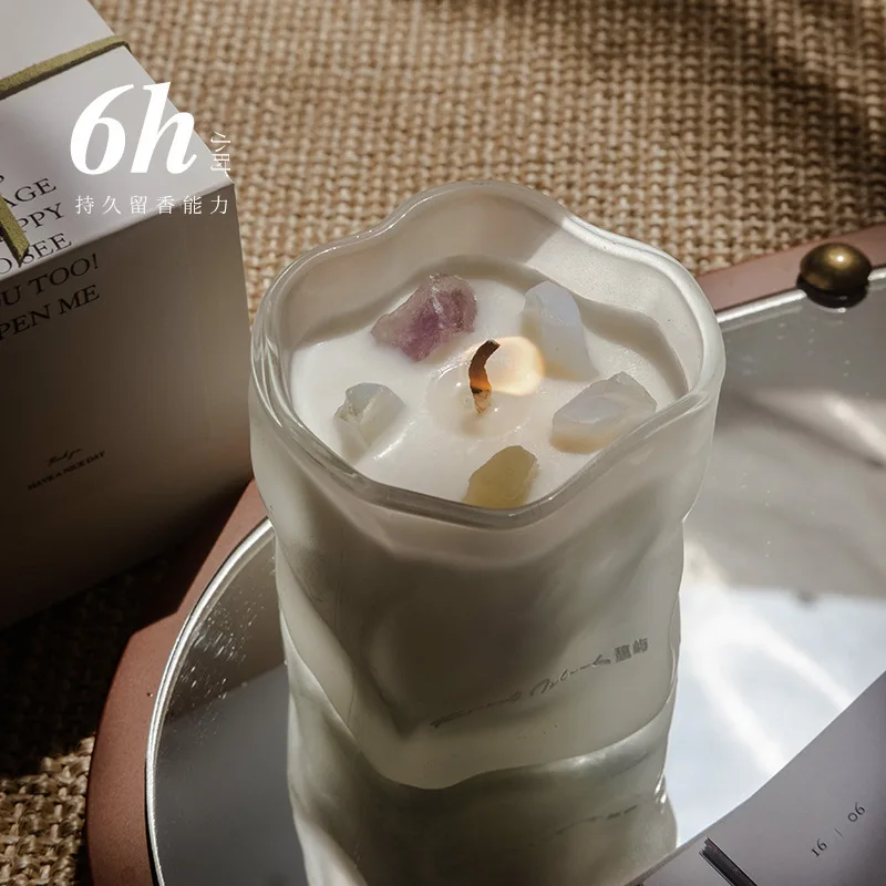 

Frosted Crystal Scented Candle. Soy Can Wax, High-grade Niche Fragrance Adornment. Home Fragrance Gift, Upscale Birthday Gift