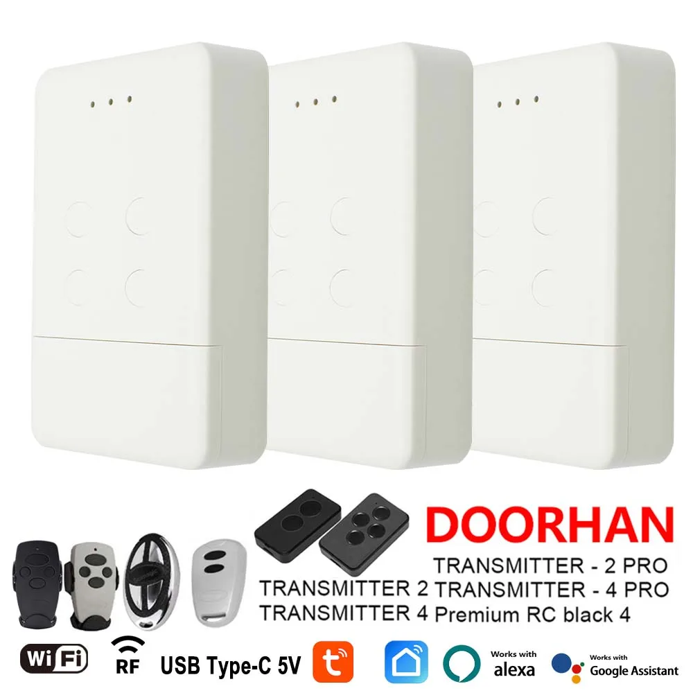

1-20 шт. Tuya WIFI Smart DOORHAN Брелок для барьера Дистанционное управление Передатчик ворот 2/4 pro 433 Smartlife Alexa RF & Wifi APP Контроллер