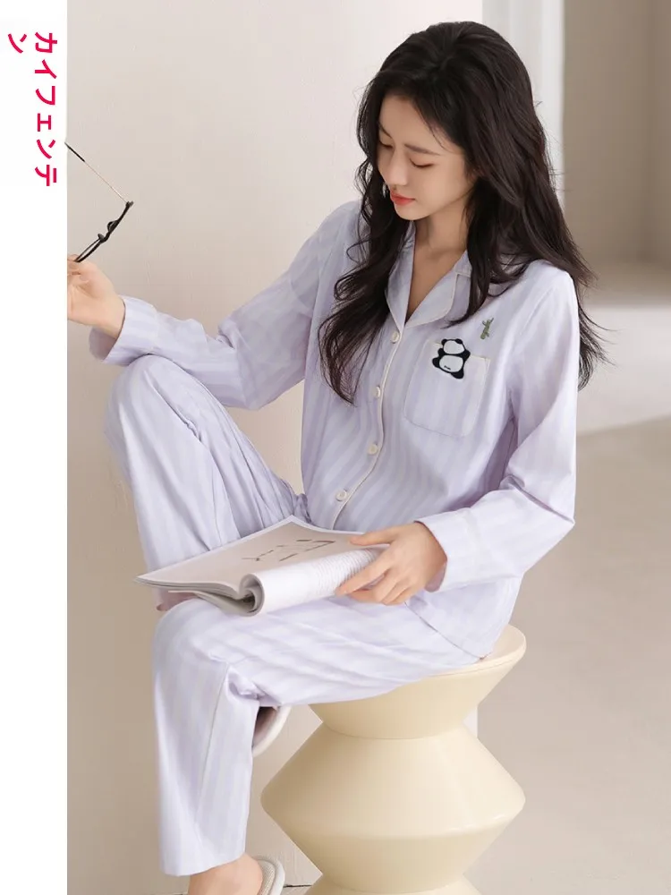 fenteng-women's-bamboo-bear-spwear-long-sve-pure-cotton-autumn-new-small-collar-can-be-worn-outside-home-clothes-spring