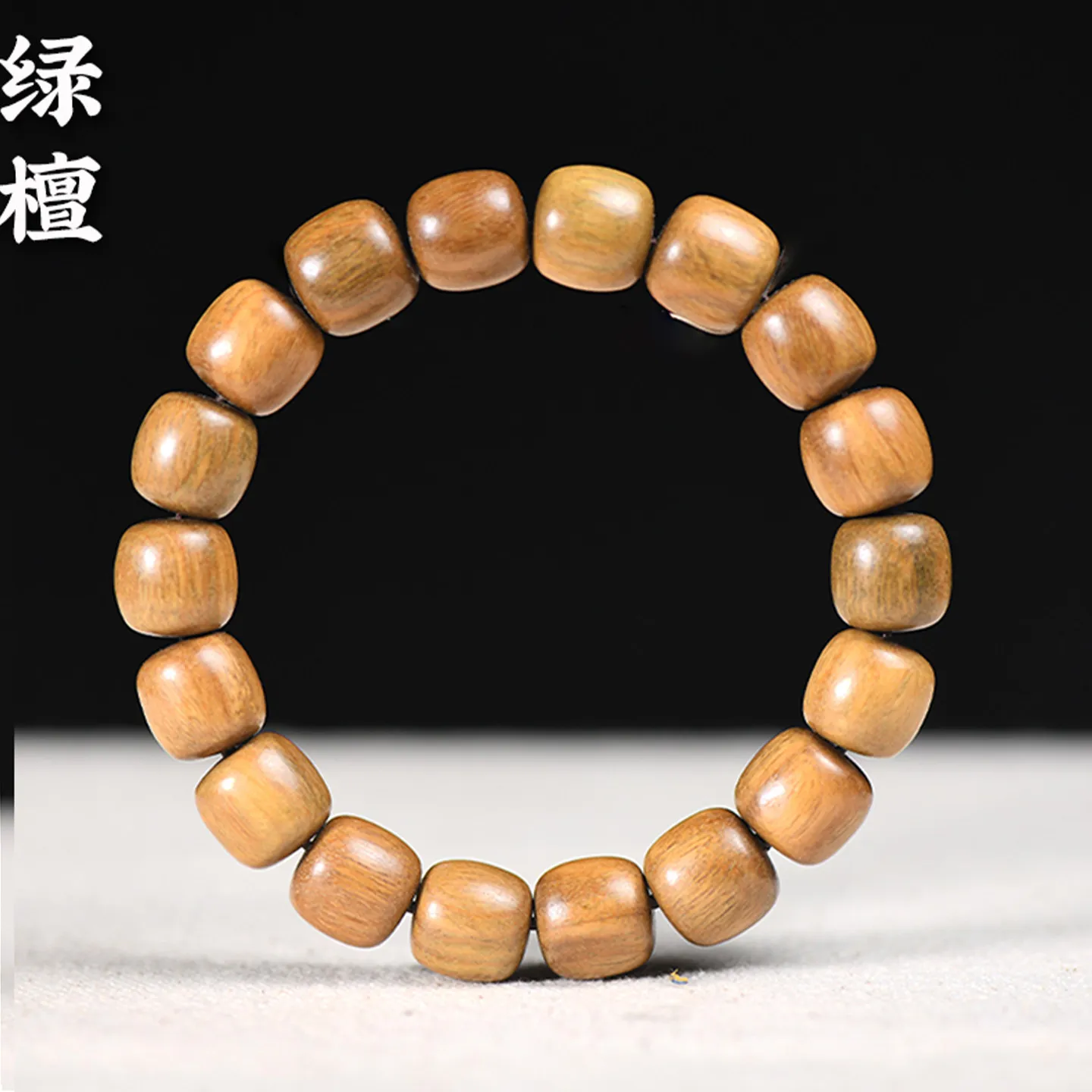 

12mm Barrel-Shaped Wooden Prayer Beads: Ebony, Green/Red/Golden Sandalwood, Large Leaf Rosewood, Violet Gifts