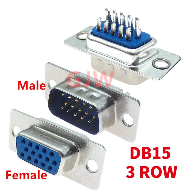 5PCS HDB15 connector core VGA Pl9pin port socket female Male D type adapter D SUB DB15