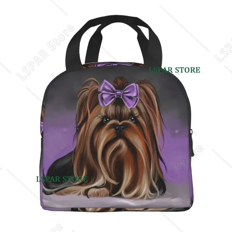Yorkshire Terrier Dog Resuable Lunch Boxes for Women Waterproof Yorkie Lover Thermal Cooler Food Insulated Lunch Bag Office Work