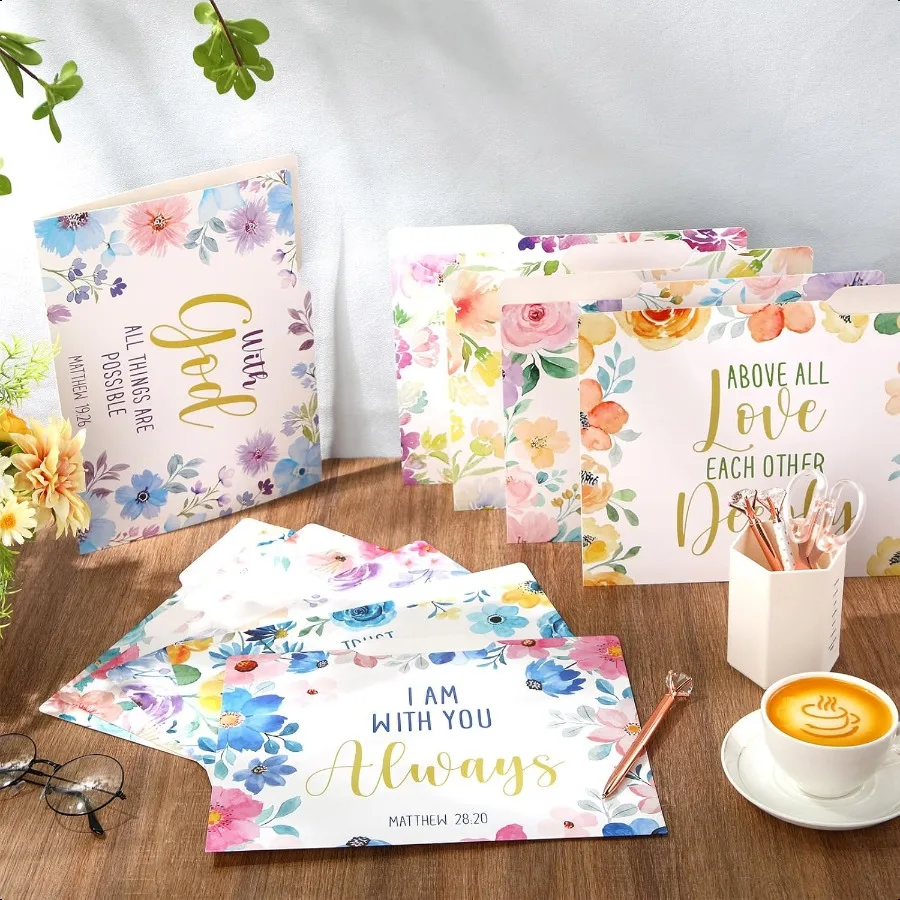 30 قطعة من مجلدات الملفات المزخرفة بحجم الرسالة مجلدات ملفات مانيلا ملونة مع 1 3 علامات تبويب مقاس 11.69 × 9.25 بوصة جرافيك لوريل ليا