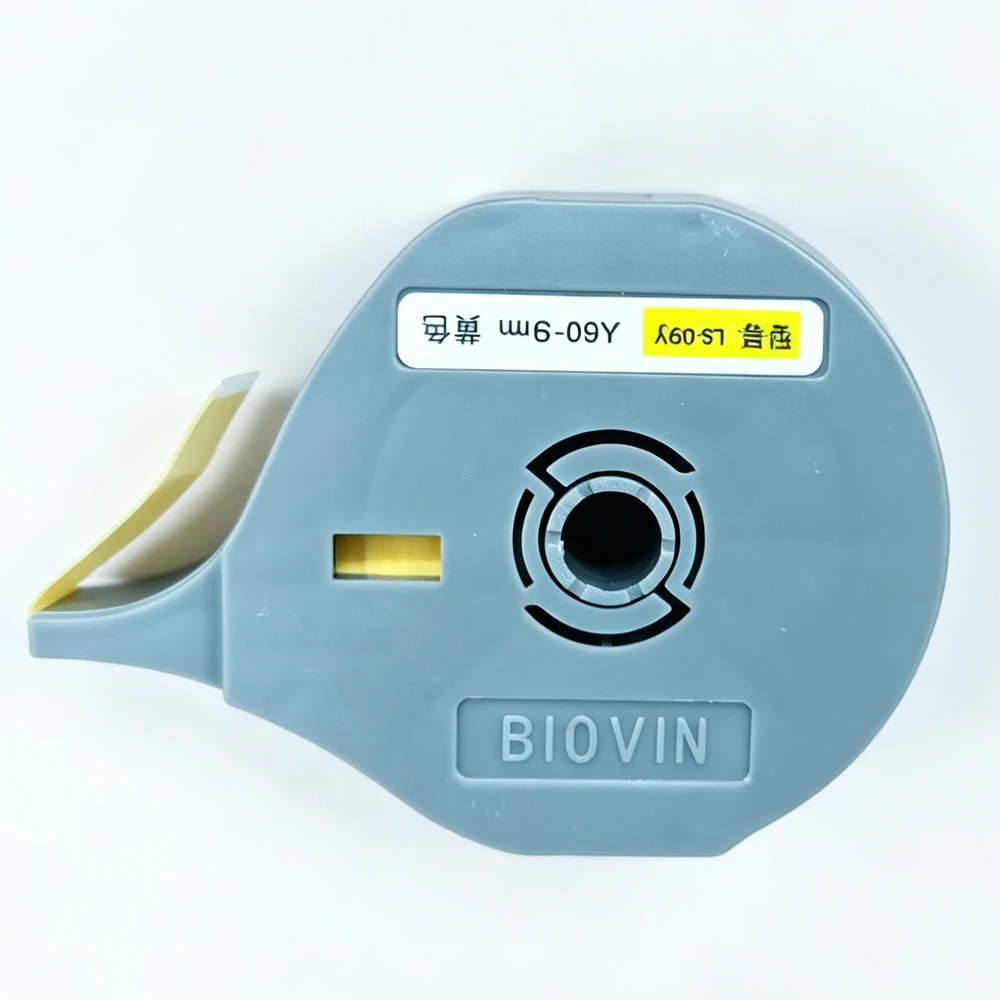 LS Label Tape, Yellow White 6-9-12mm For BIOVIN S650 S700E S710E S680 Wire Marker Printer, For Electrical Cabinet Cable Marking