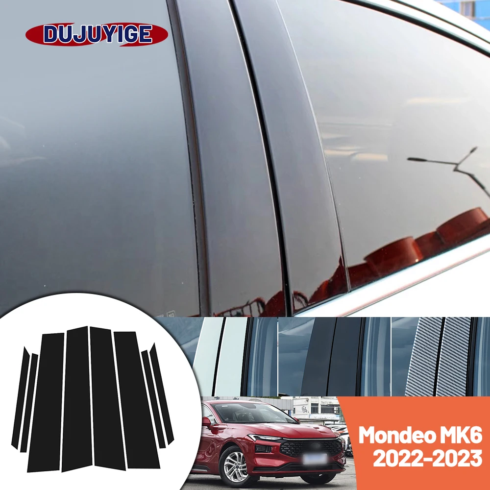 

Bright black carbon fiber door and window B C Pillar sticker suitable For Ford Mondeo MK6 2022-2023