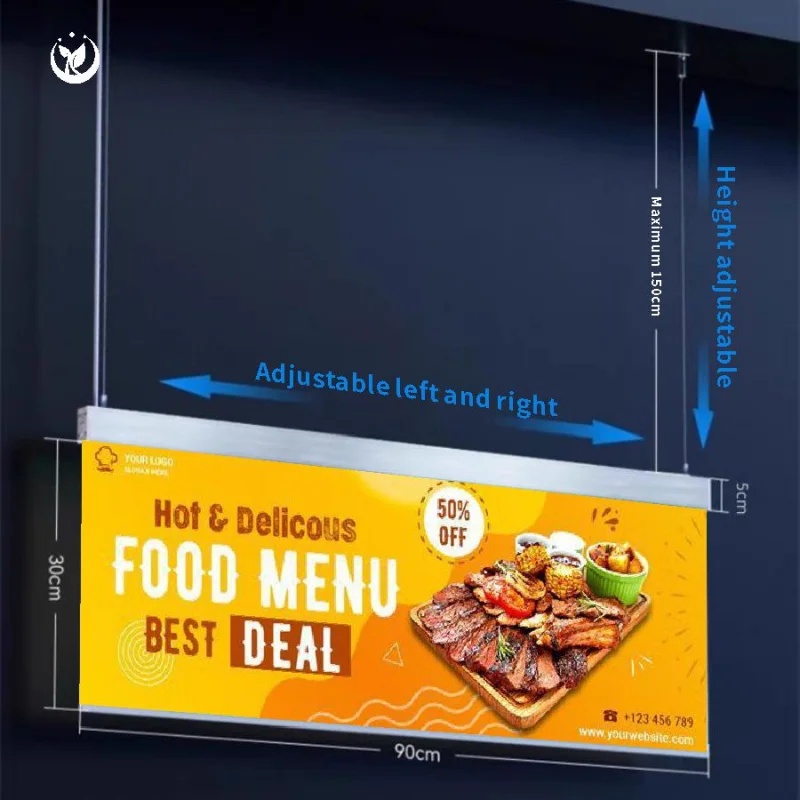 custom.Custom Light Box Retail Front Window Display Hanging Double Sided Ceiling Advertising Rectangle Shape