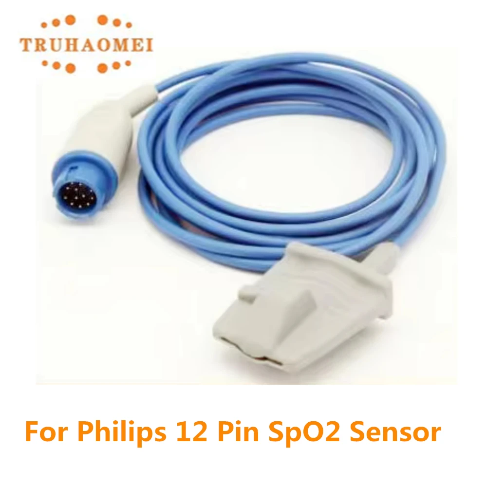 

For Philips 78352A/C 78354A/C M1025A/B V24E M2478B M1723A/B M1350B Reusable SpO2 Sensor 12 Pin Adult Neonate Animal SaO2 Sensor