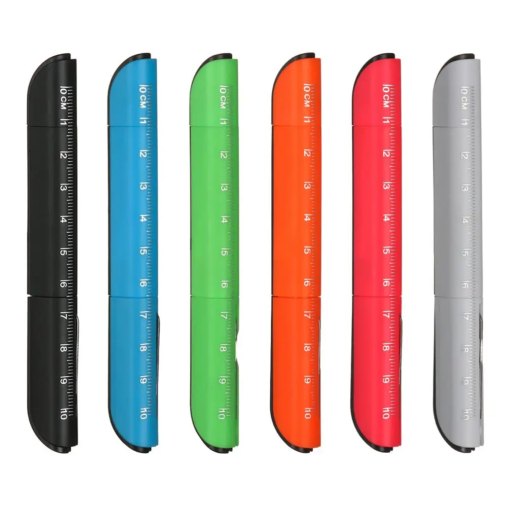 Portable Plastic School Office Supplies Multifunction Ballpoint Pen Ruler Signature Ballpen