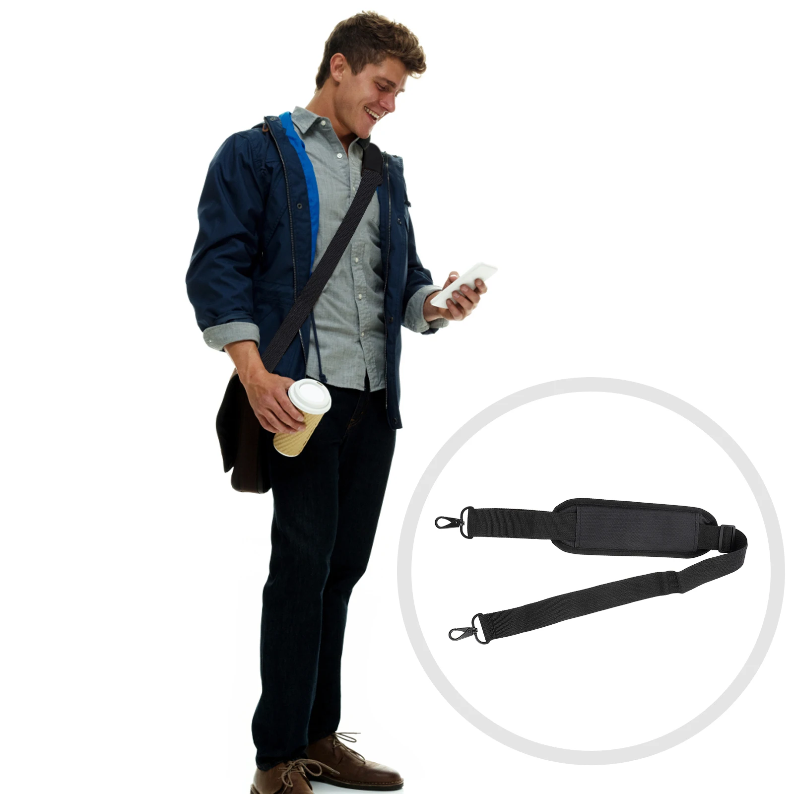 

Liner Computer Shoulder Strap Belt for Laptop Bag Pearl Cotton Padded Straps Luggage
