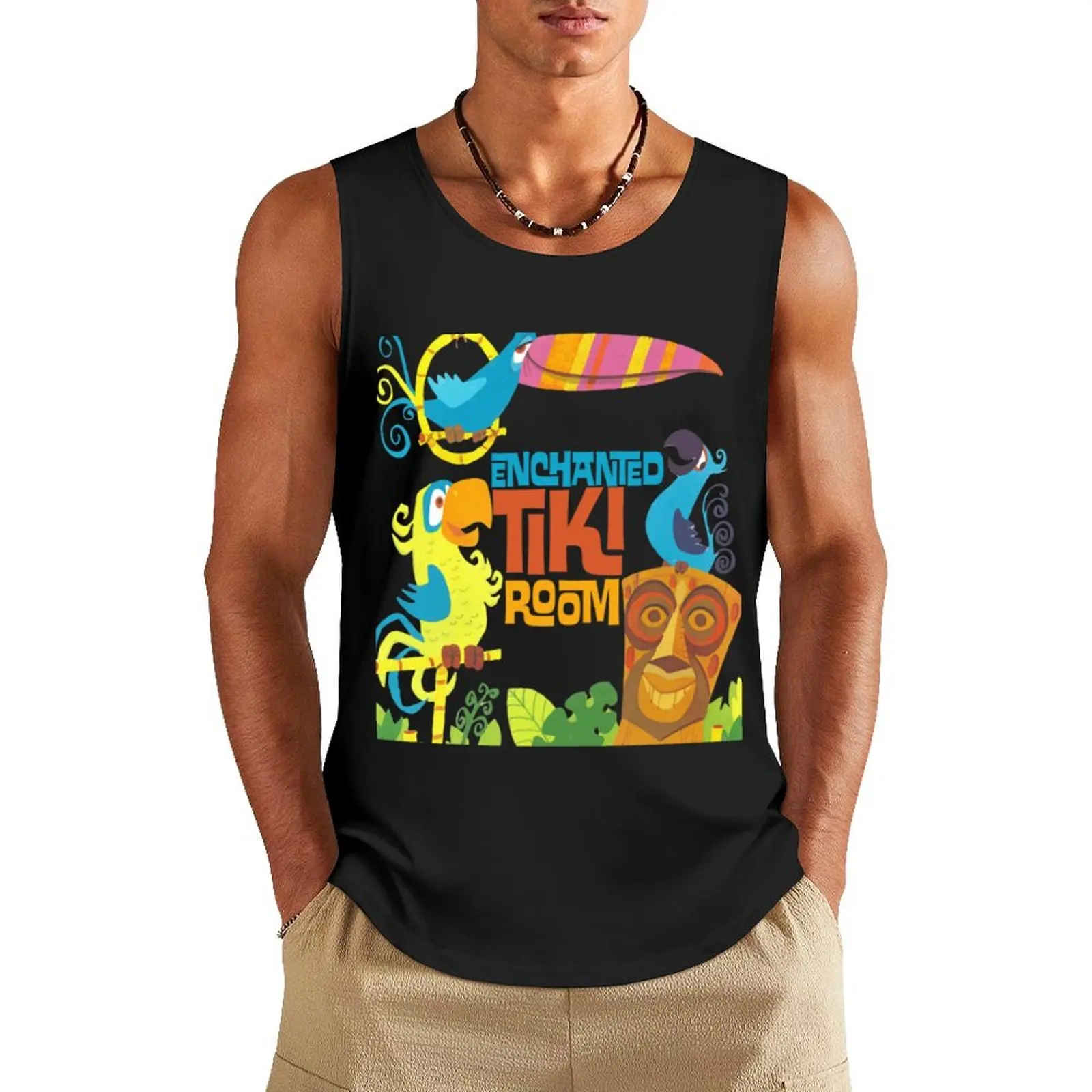 

Tiki Room Enchanted Tiki Room Tank Top summer clothes for men Top summer gym clothes men