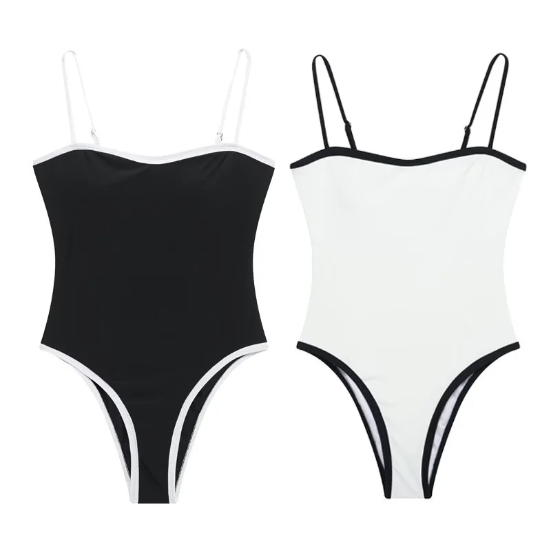 

Beach Swimsuit Jumpsuit Woman New Two Tone Camisole Sleeveless for Women Casual Slim Fit Contrasting Women's Playsuit Tops