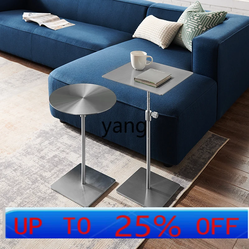 LHH  stainless steel side table can be lifted and lowered round table high foot side table metal corner