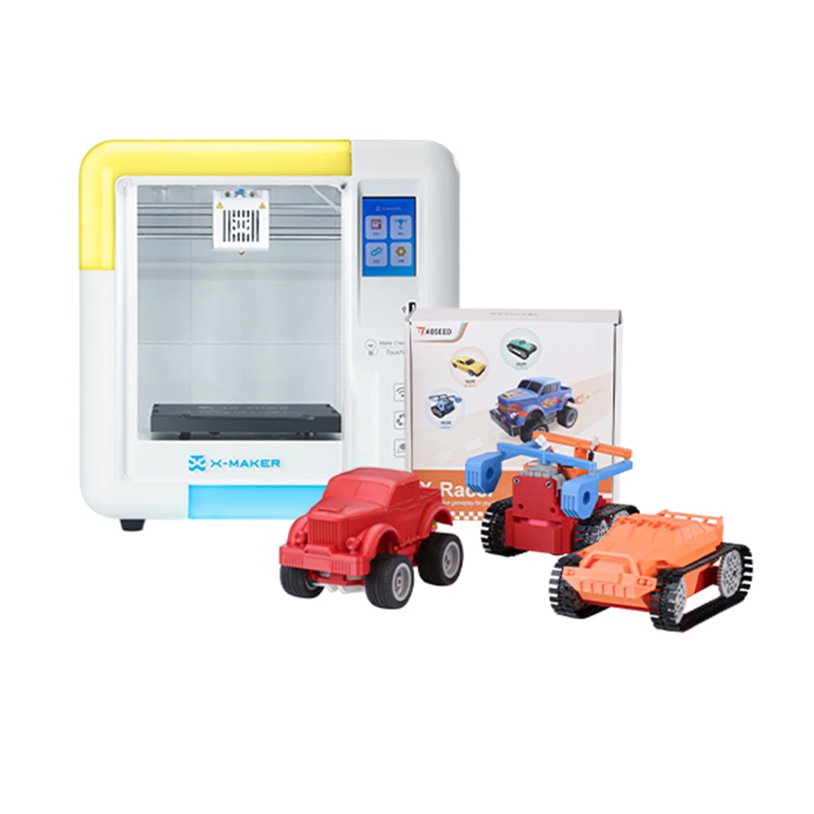 

3D-принтер X-Maker для детей и начинающих с набором для создания X-Racer Поддержка кровати без выравнивания Печать Wi-Fi Бесшумное использование с приложением