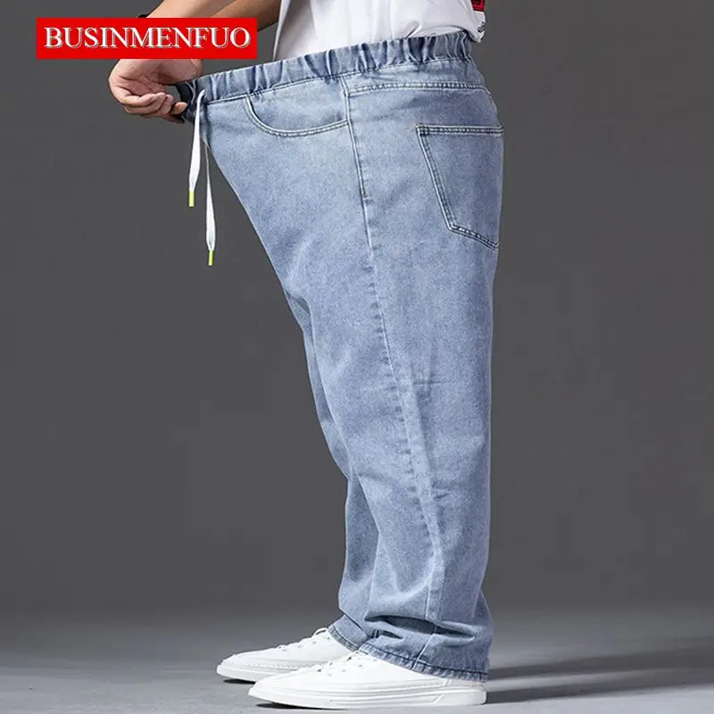 Men Jeans 135kg Large Size Oversize Mens Elastic Denim Pants 44 46