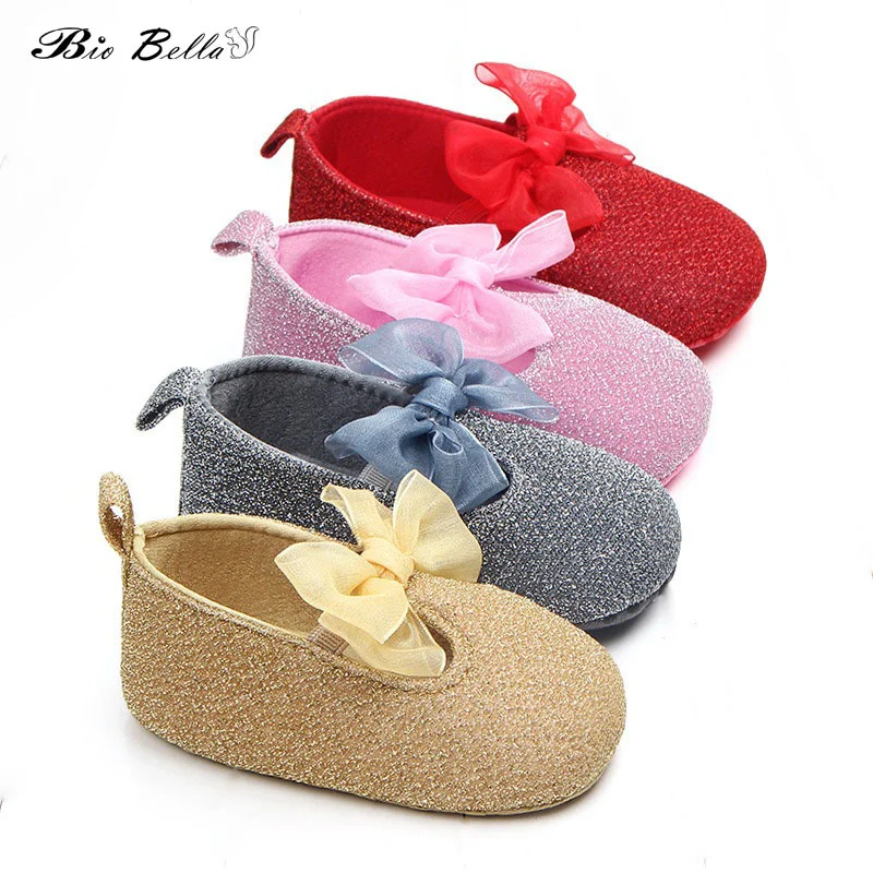 

Newborn Girl First Walker Toddler Baby Girls Cotton Sequin Infant Soft Bottom Shoes Big Bow Decor Bebes Girls Shoes