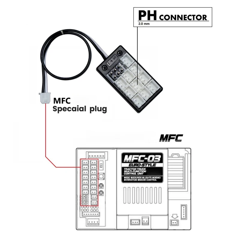 4-in-1 Lichtgruppe Erweiterungsplatine PH2.0 Erweiterungsmodul KZB-MFC für 1/14 Tamiya RC Traktor Muldenkipper Auto Upgarde Diy Teile