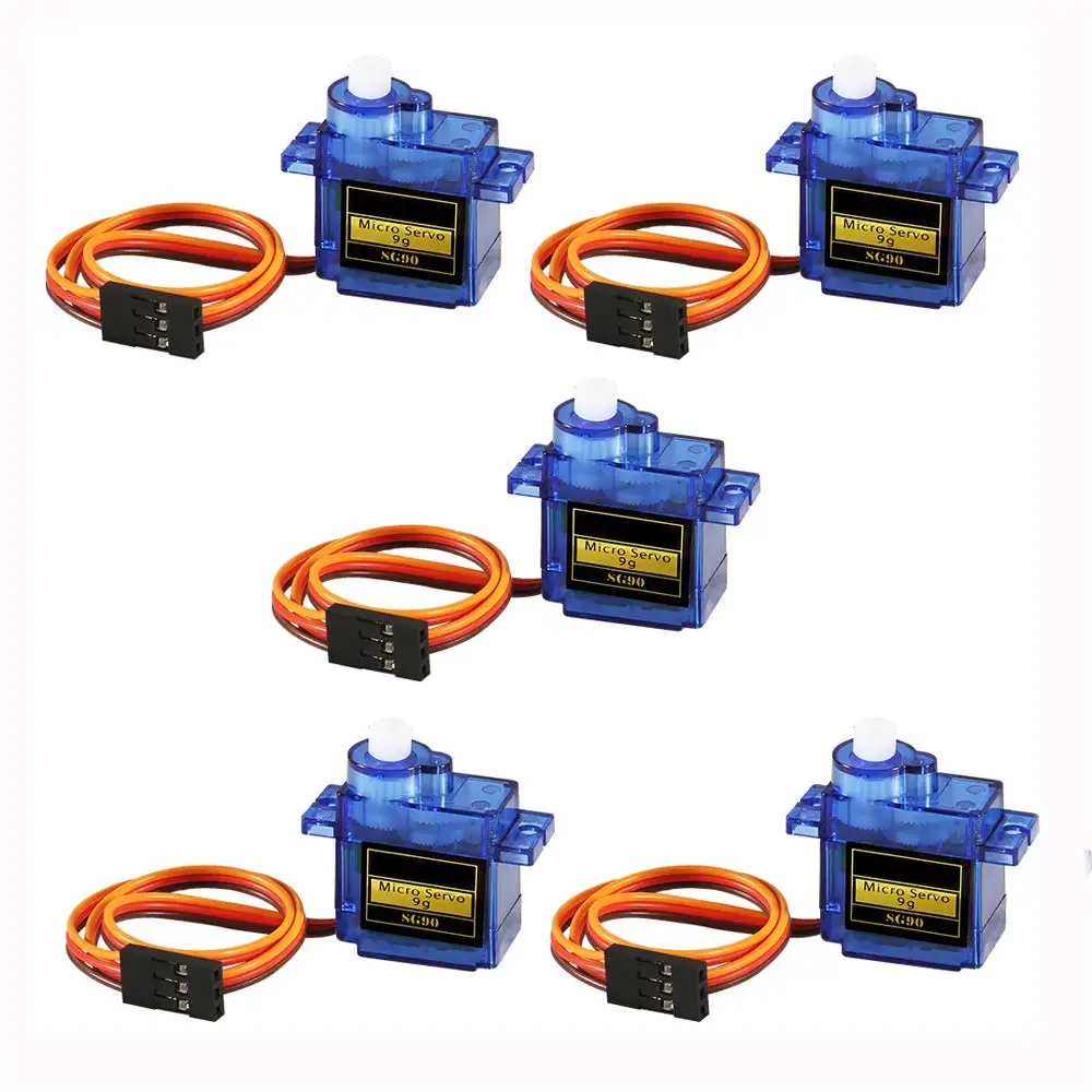 Micro Servo Motor SG90 de 180 Grados, Motor de Engranajes SG90 9G para Control de Arduino, Raspberry Pi, Coche RC, Juguete, Robot, Helicóptero, Avión