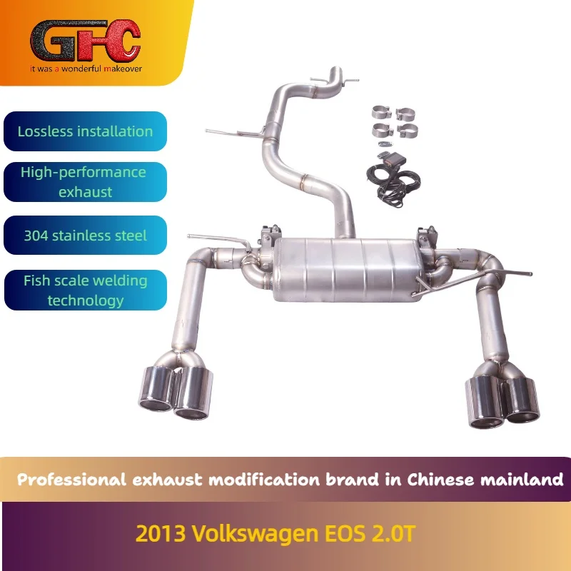 

GFC brand for 2013 Volkswagen EOS 2.0T 304 stainless steel Catback high-performance variable valve exhaust with muffler and tips